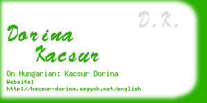 dorina kacsur business card